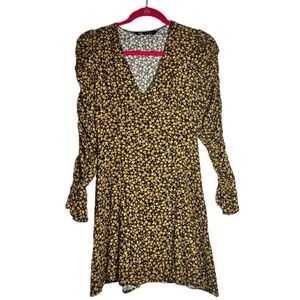 $$SOLD$$ ZARA Long Sleeve Floral Boho Tiered Mini Dress Size Small